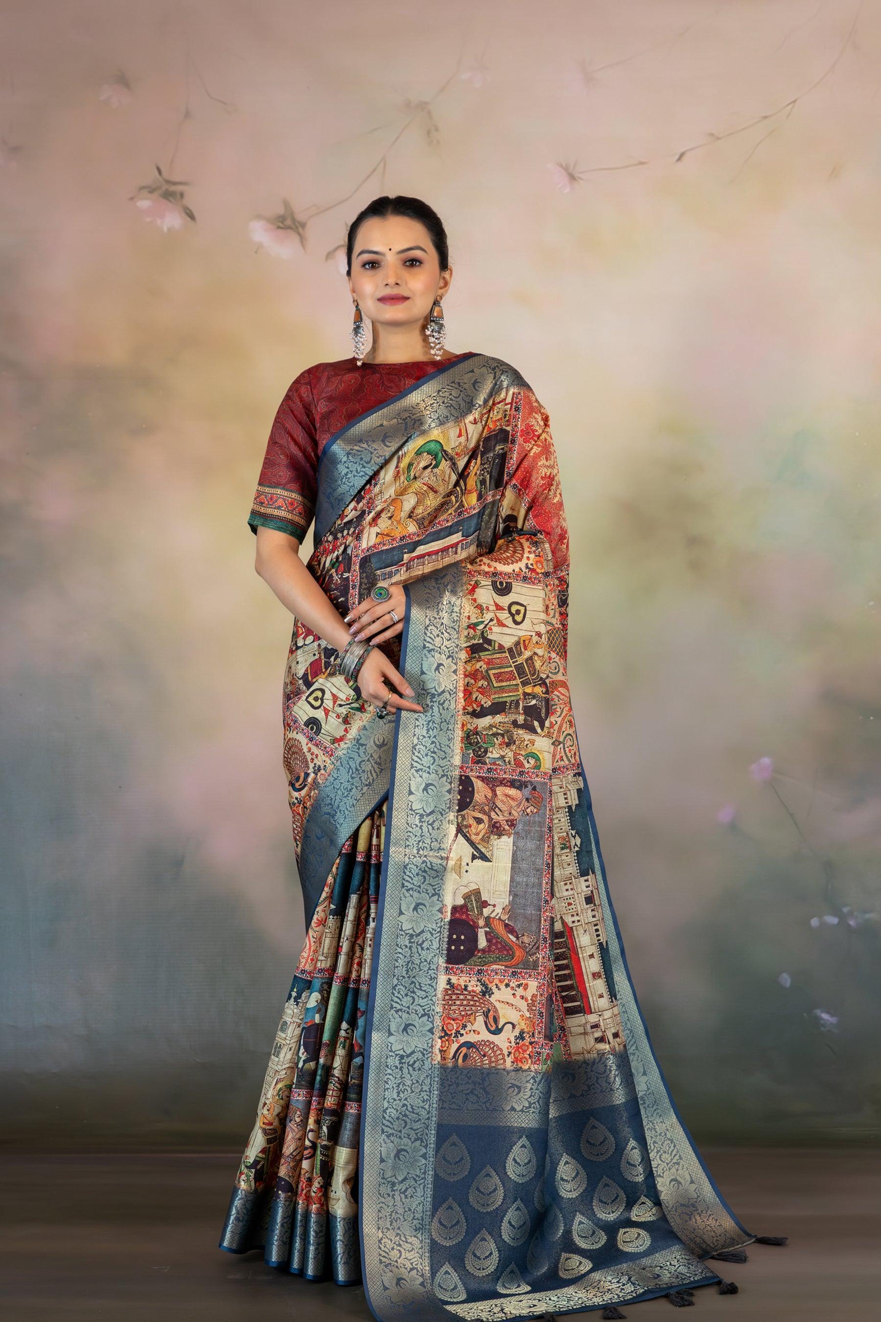 Block Print Saree